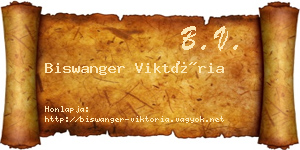 Biswanger Viktória névjegykártya